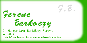 ferenc barkoczy business card